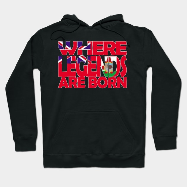 Bermuda Flag - Where Legends Are Born - Bermudian - Soca Mode Hoodie by Soca-Mode